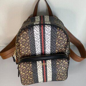 Burberry Backpack Brown E Canvas w/ Printed TB Motif- Never Worn